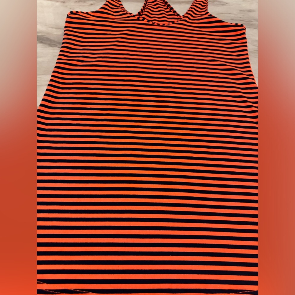 Lululemon Striped Orange and Black Tank-Top NWOT - Picture 2 of 4